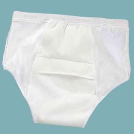 Wysokie figi damskie z wewnętrznymi kieszonkami  na nietrzymanie moczu (inkontynencję stopień 1,2 ) białe DryMed