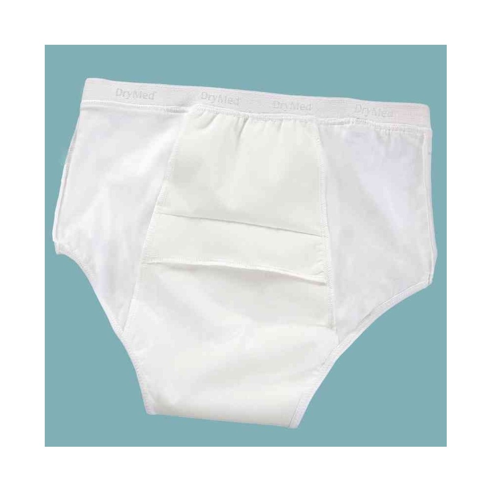 Wysokie figi damskie z wewnętrznymi kieszonkami  na nietrzymanie moczu (inkontynencję stopień 1,2 ) białe DryMed